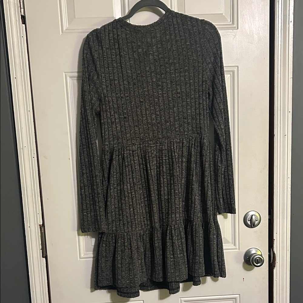 Gray Ribbed Knit Dress - Picture 2 of 2
